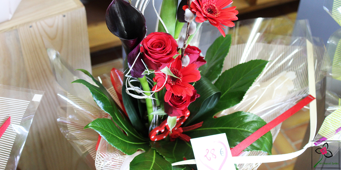 Pour la Saint Valentin, voici un exemple de bouquet haut